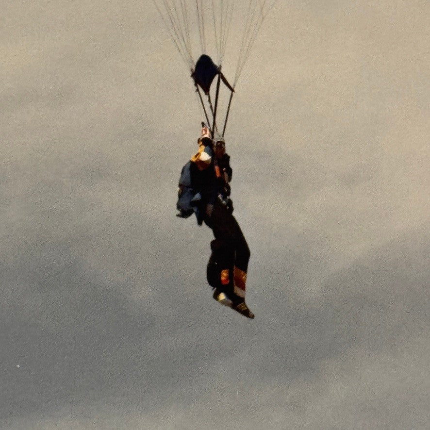 Vintage Skydiving Parachute Photo Large Format Aviation Photograph 1970s-80s