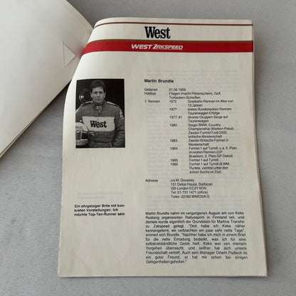 1987 West Zakspeed Racing Team Press Kit Photos Slides Martin Brundle GERMAN