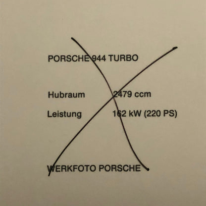 Porsche 944 Interior Factory Press Photo Photograph Werkfoto 1989 ?