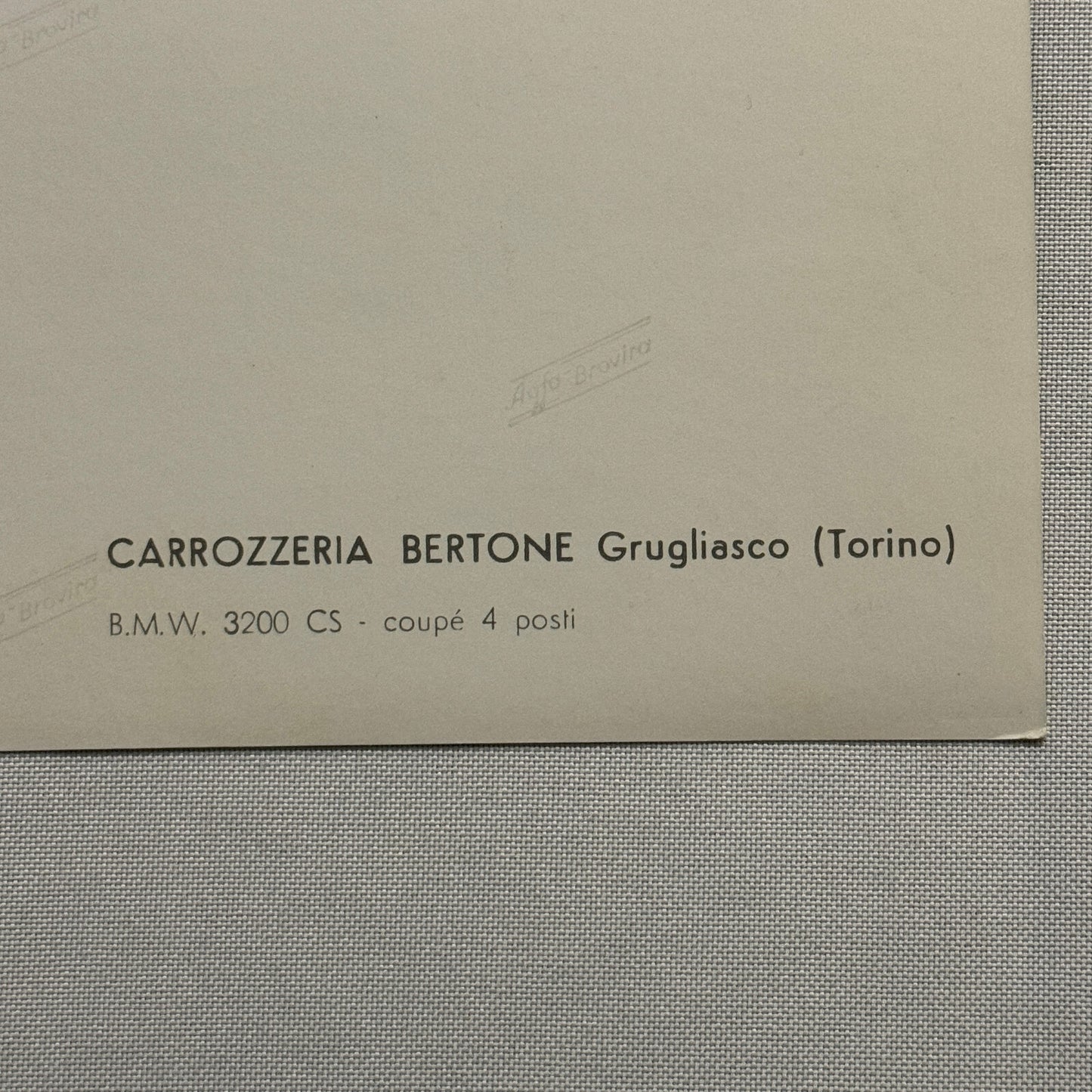 Carrozzeria Bertone Grugliasco BMW 3200 CS Factory Press Photo Photograph