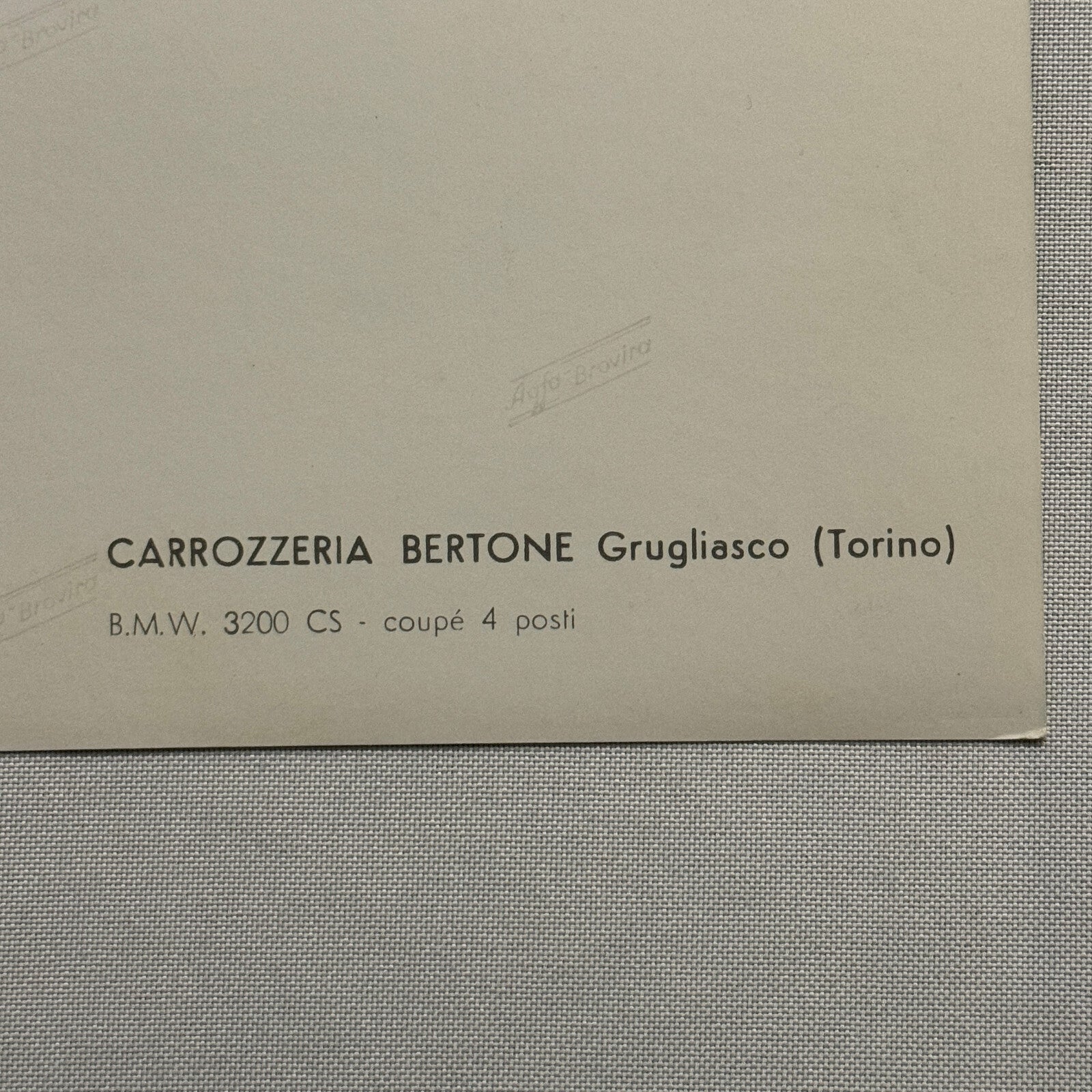 Carrozzeria Bertone Grugliasco BMW 3200 CS Factory Press Photo Photograph