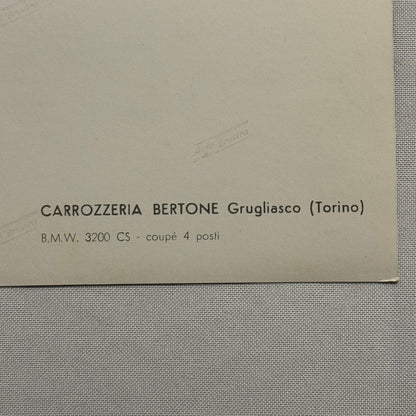 Carrozzeria Bertone Grugliasco BMW 3200 CS Factory Press Photo Photograph