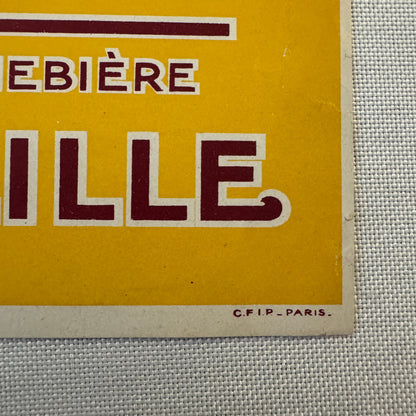 Vintage Hotel Travel Luggage Label Hotel Bristol Cannebiere Marseille France