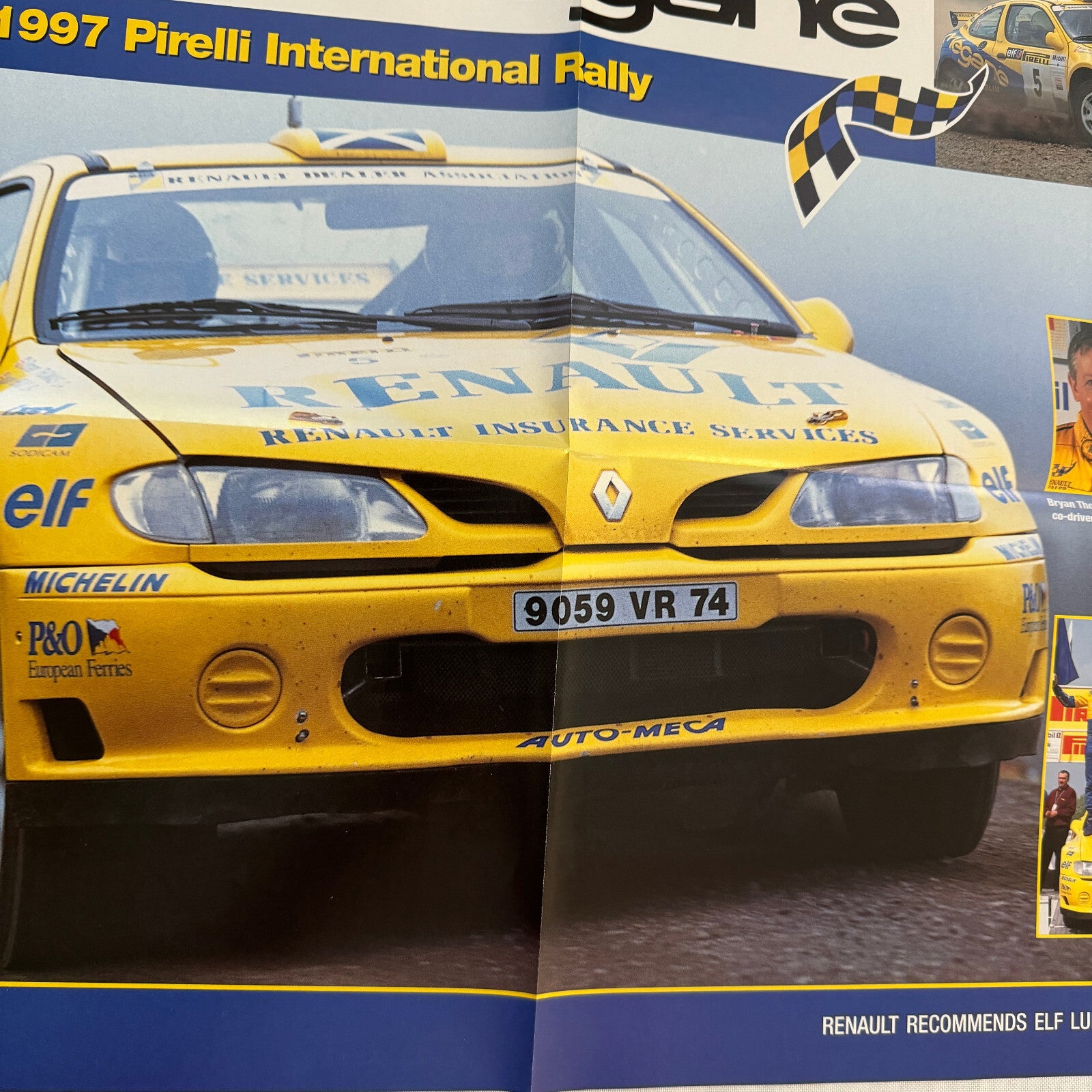 Renault Megane 1997 Pirelli International Rally Racing Poster Rallye