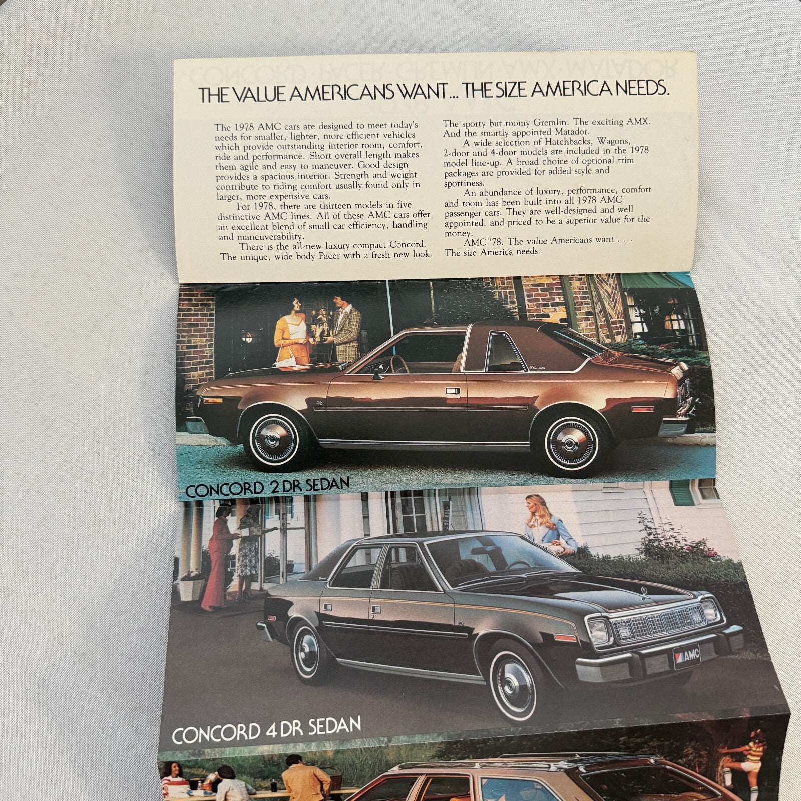 1978 American Motors AMC Sales Brochure Concord Pacer Gremlin AMX Matador