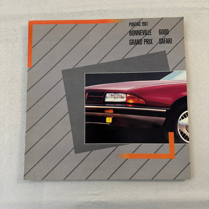 1987 Pontiac Car Sales Brochure Catalog Bonneville Grand Prix 6000 Safari Wagon