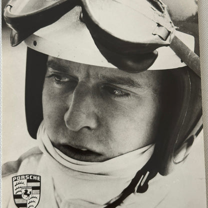 Vintage Porsche Racing Photo Postcard Driver Jackie Oliver Post Card Photograph