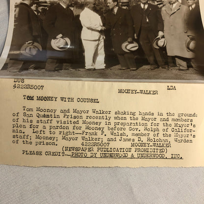 Press Photo Photograph Thomas Mooney San Quentin Prison Crime News Underwood