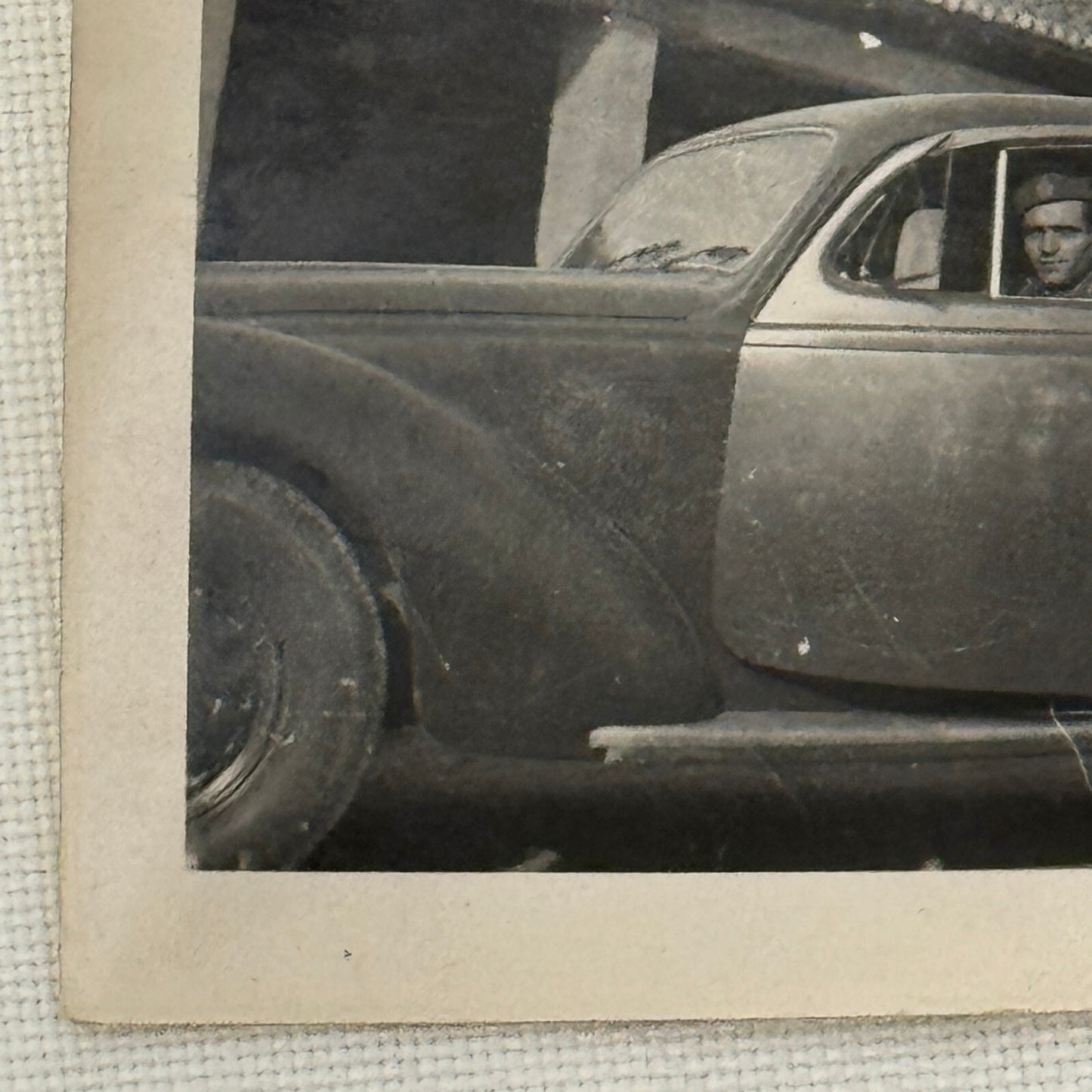 Vintage Photo Photograph Print Man in Early Automobile Car