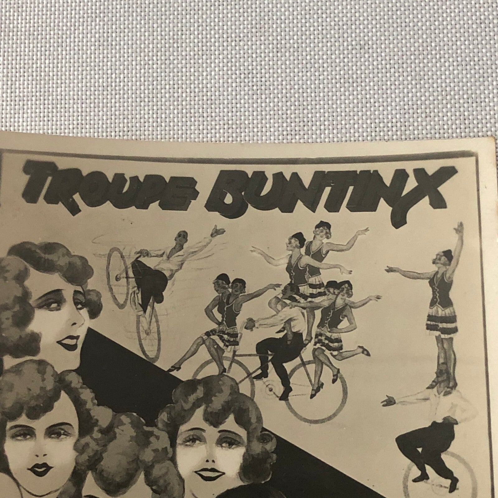 Vintage Circus Balancing Act Bicycle Bike Postcard Post Card Troupe Buntinx