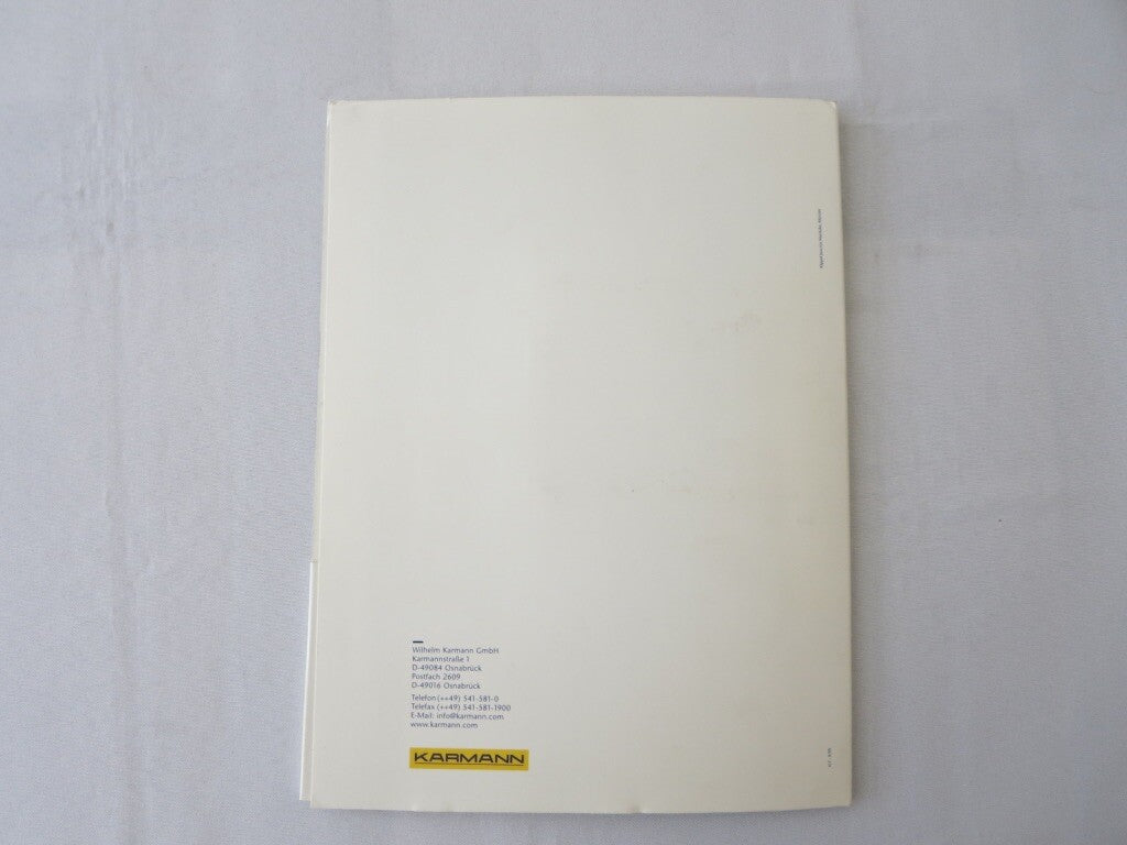 2000 Wilhelm KARMANN GmbH Karmann Coupe Convertible Press Kit Brochure 