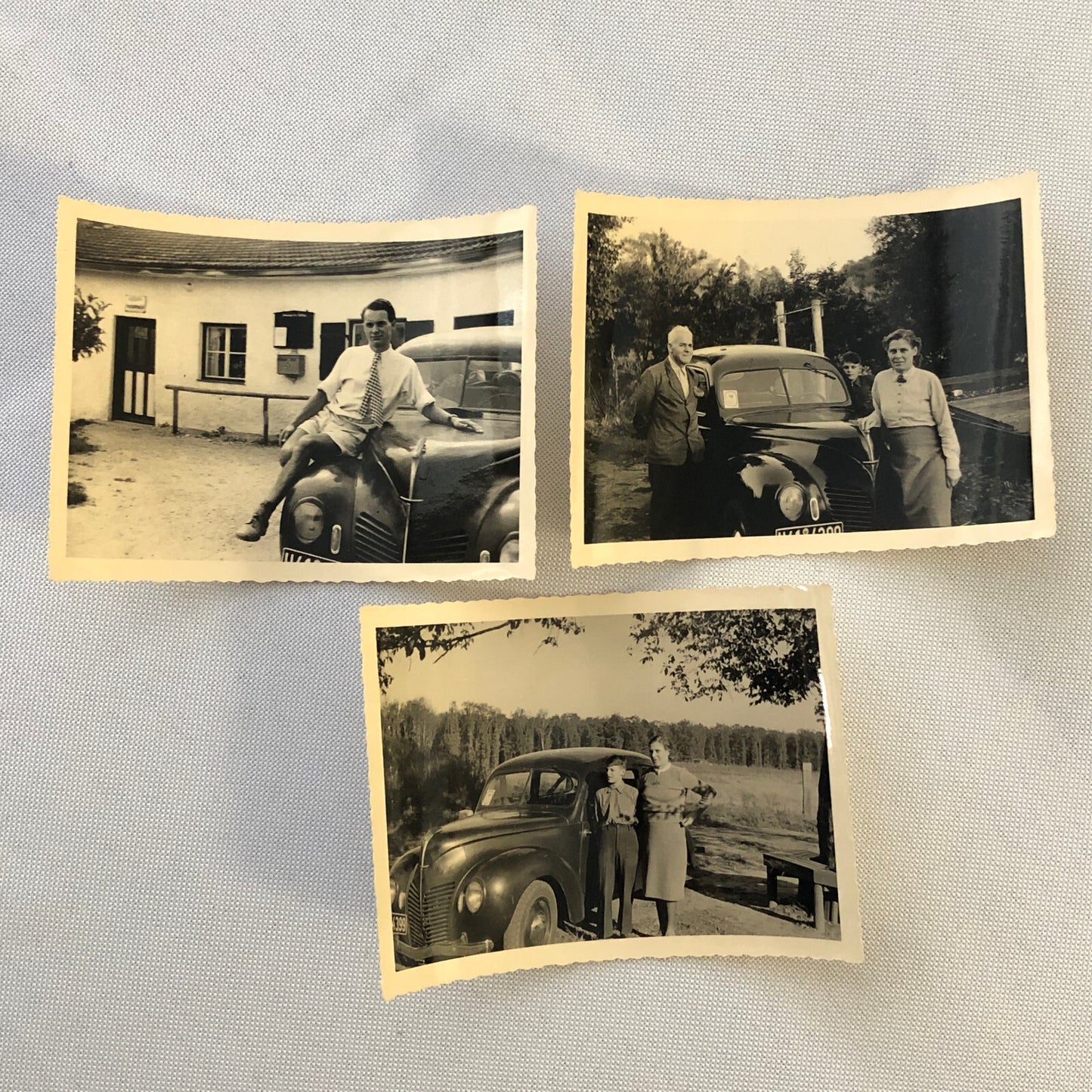 Vintage Car Photo 1951 People Automobile Photograph Lot of 3 AL22SM2