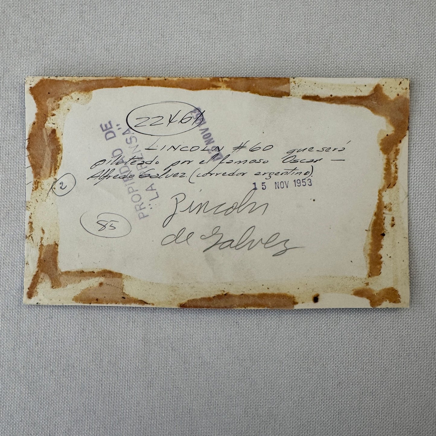 1953 Carrera Panamericana Racing Photo Oscar A. Galvez Lincoln Capri Photograph