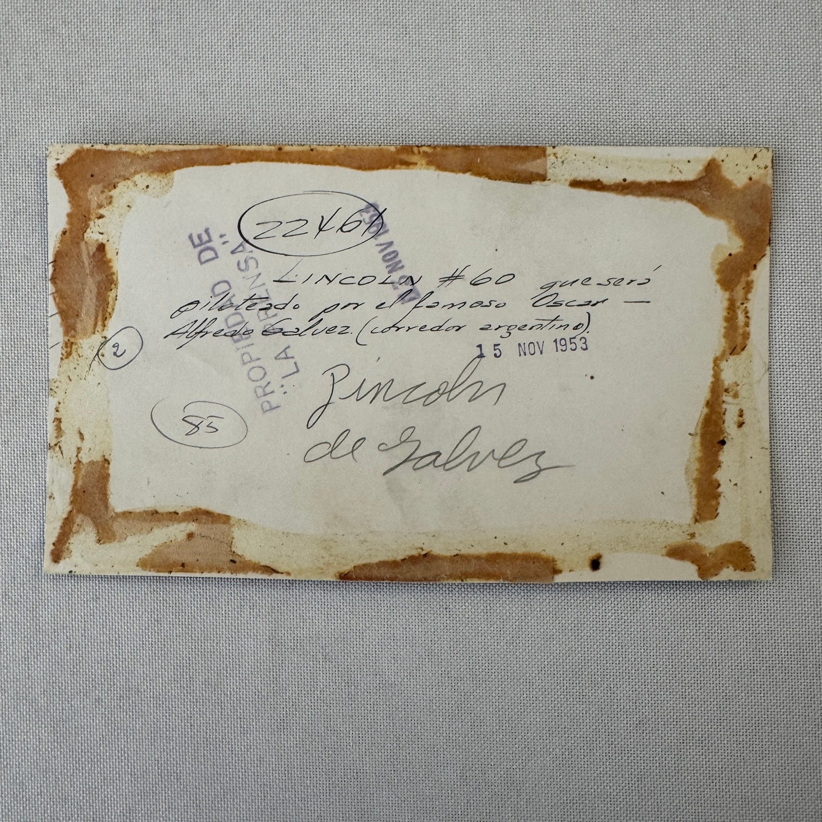 1953 Carrera Panamericana Racing Photo Oscar A. Galvez Lincoln Capri Photograph