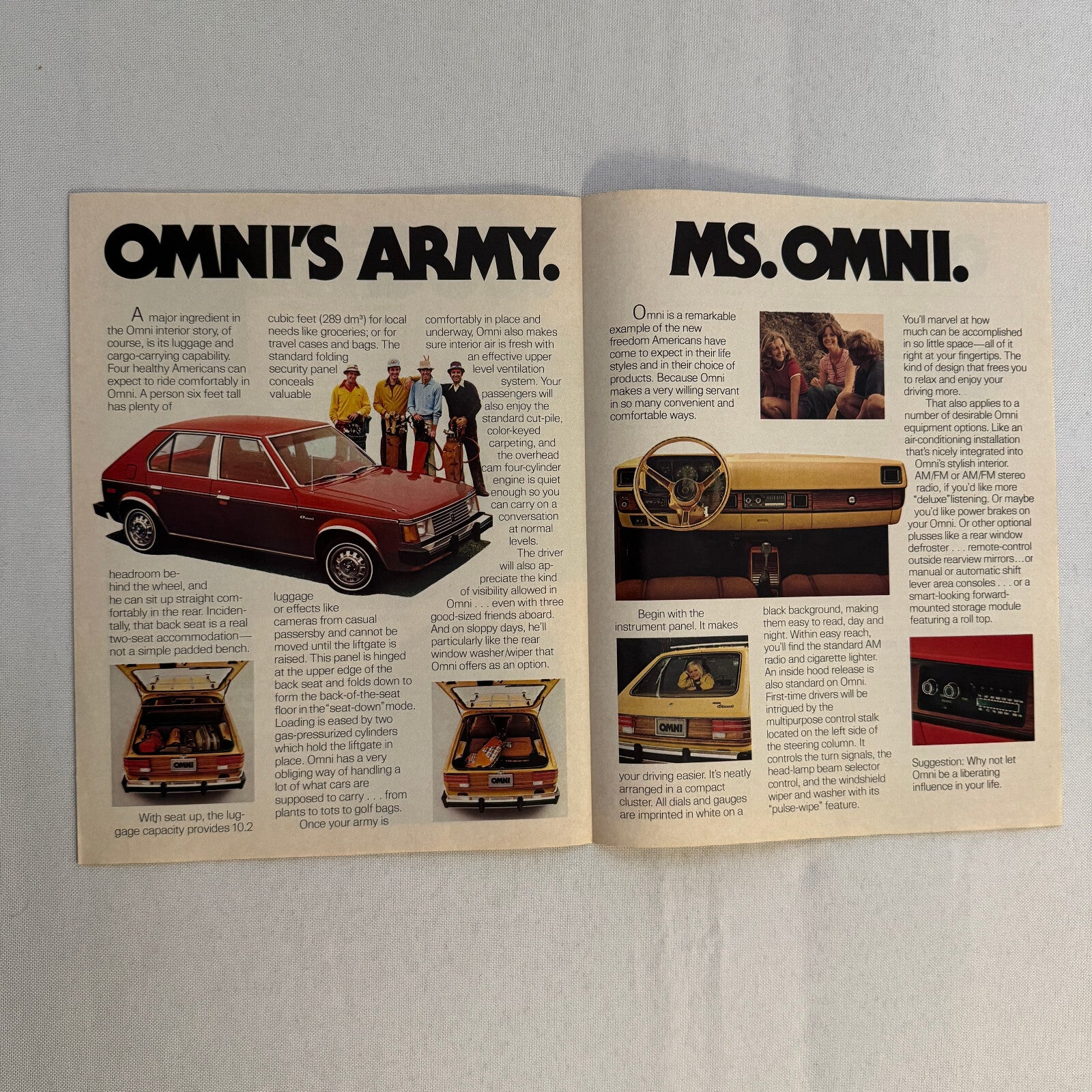 1978 Dodge Omni Car Sales Brochure Catalog Vintage Advertising