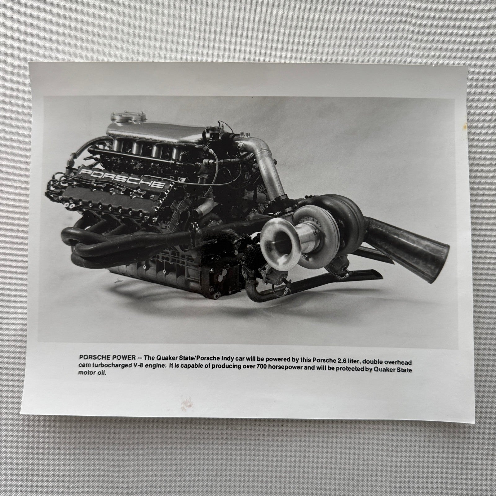 Porsche Quaker State Indy Racing Car Engine Factory Press Photo Photograph Print