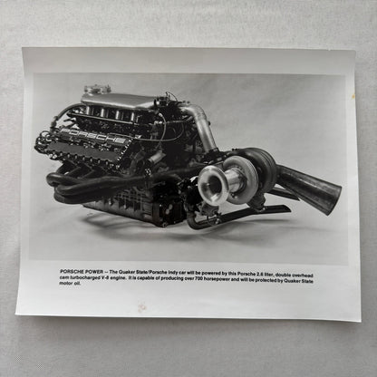 Porsche Quaker State Indy Racing Car Engine Factory Press Photo Photograph Print