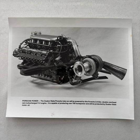 Porsche Quaker State Indy Racing Car Engine Factory Press Photo Photograph Print