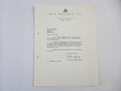1948 REO Motors Inc Correspondence Letter Letterhead 