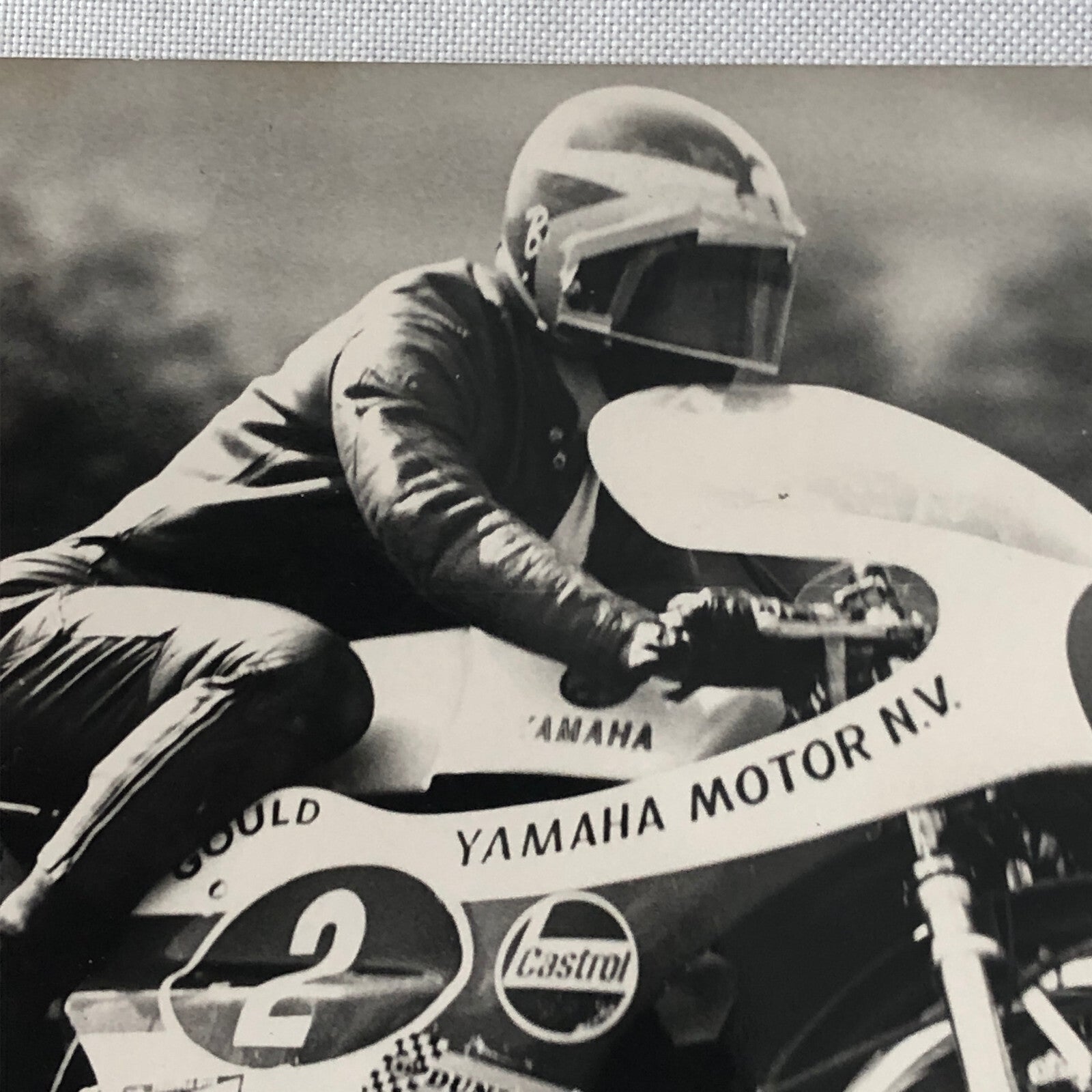 Vintage Motorcycle Racing Photo photograph Yamaha Race Bike Rider