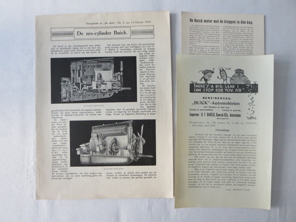 1919 Buick Sales Brochure Catalog Coupe Sedan Cabriolet - DUTCH TEXT European 