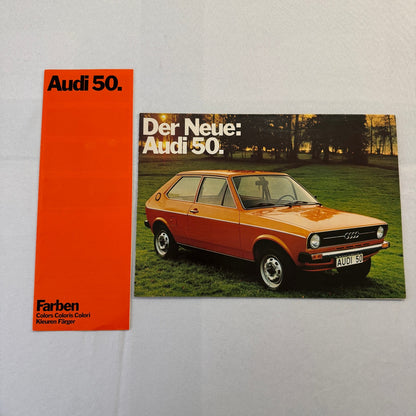 Audi 50 Poster Sales Brochure Catalog Advertising 1974 1975 GERMAN