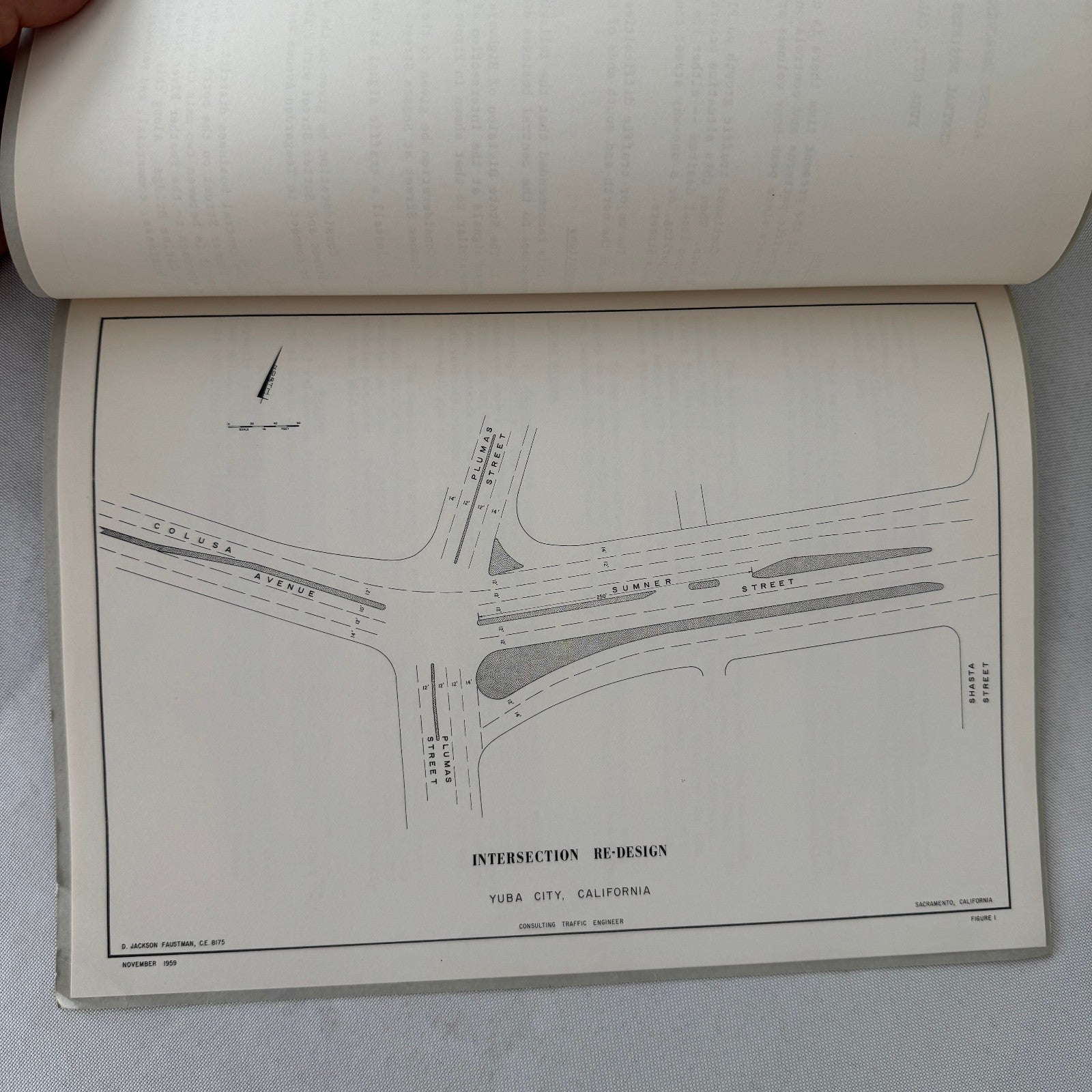 1959 Yuba City California Civil Engineering Traffic Study Report Document