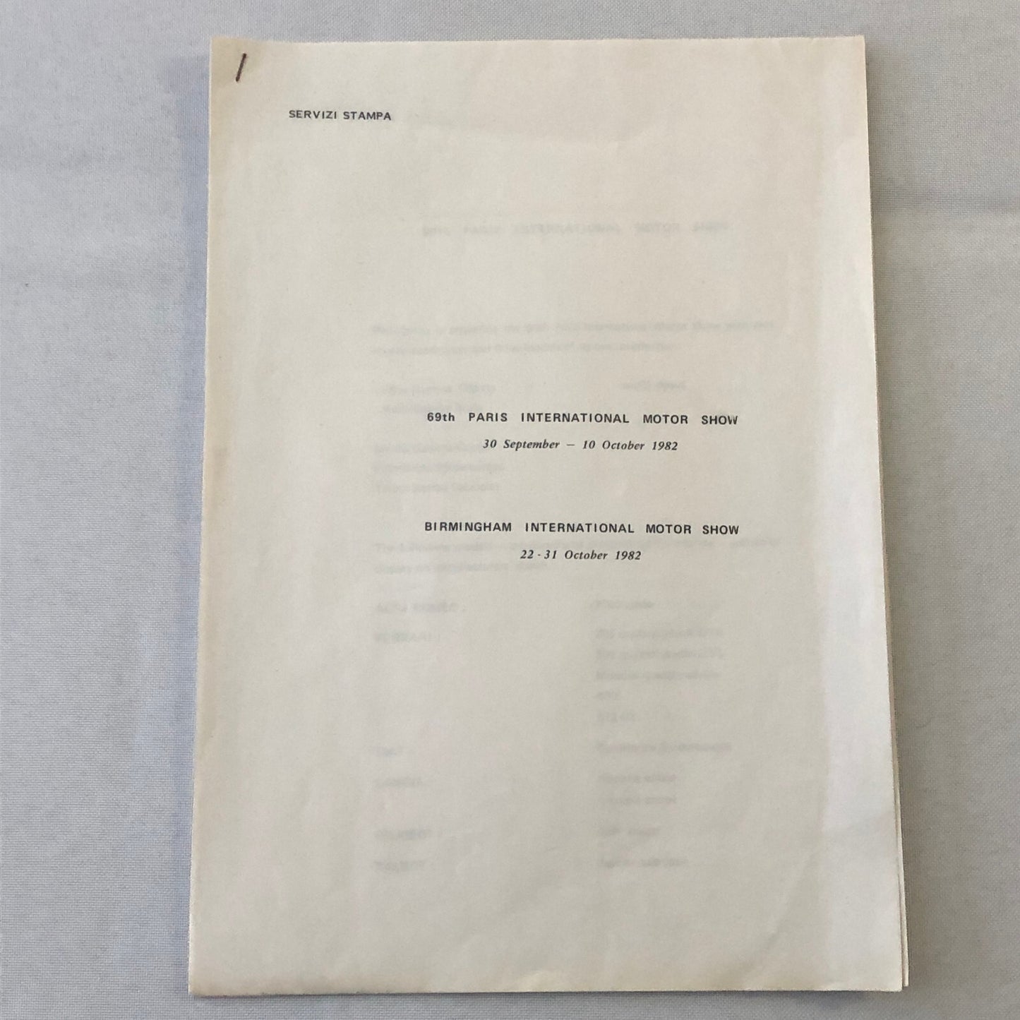 1982 Pininfarina Design Press Kit Photos Lancia Gamma Fiat Spider Talbot Samba