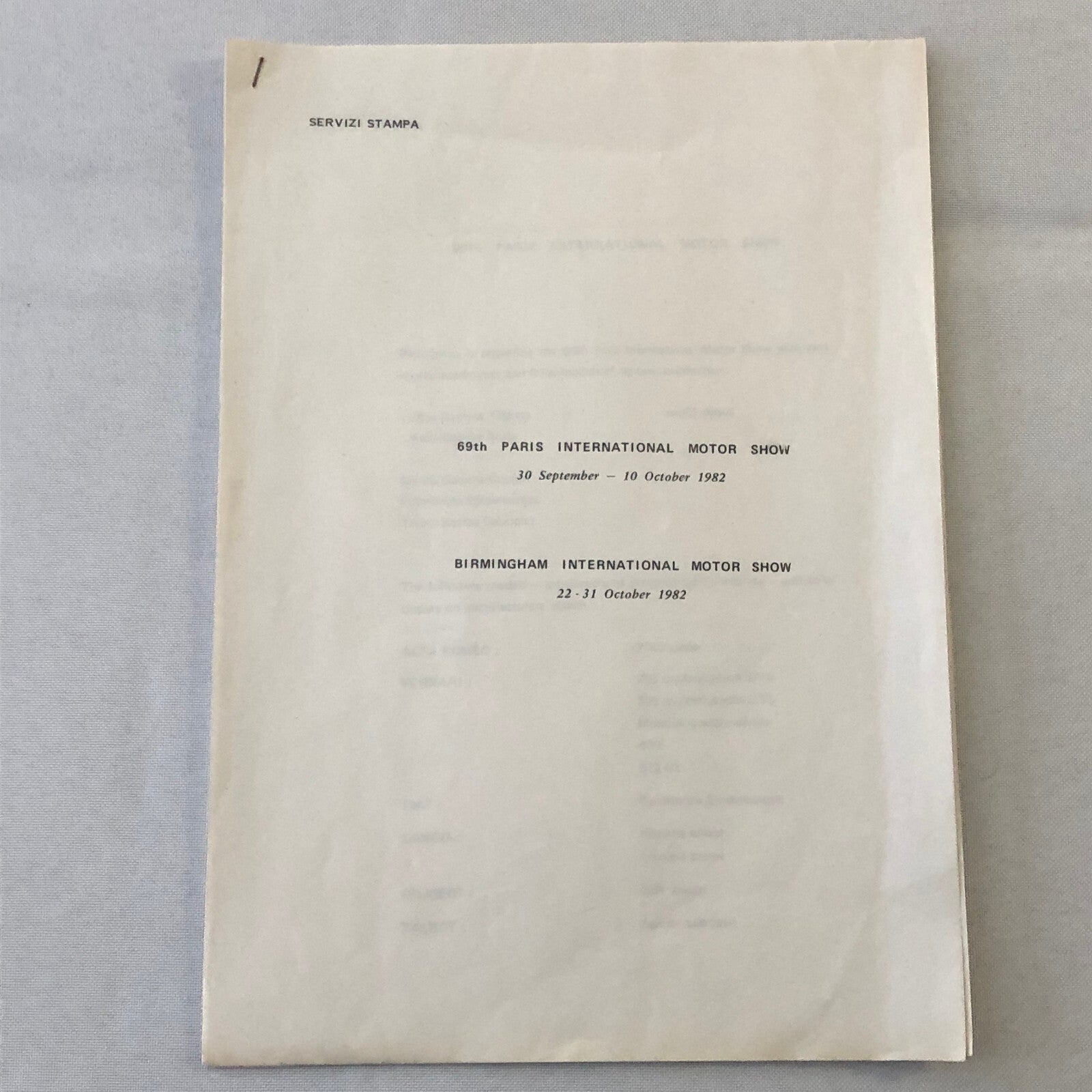 1982 Pininfarina Design Press Kit Photos Lancia Gamma Fiat Spider Talbot Samba