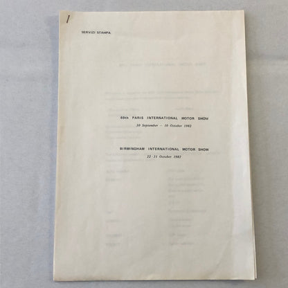 1982 Pininfarina Design Press Kit Photos Lancia Gamma Fiat Spider Talbot Samba