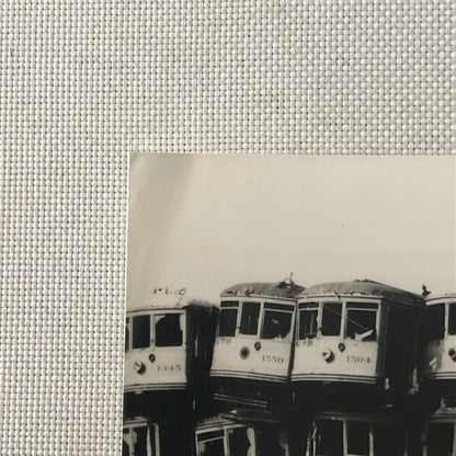 Antique Vintage Train Cars in Junk Yard Photo Photograph - MODERN ERA PRINT