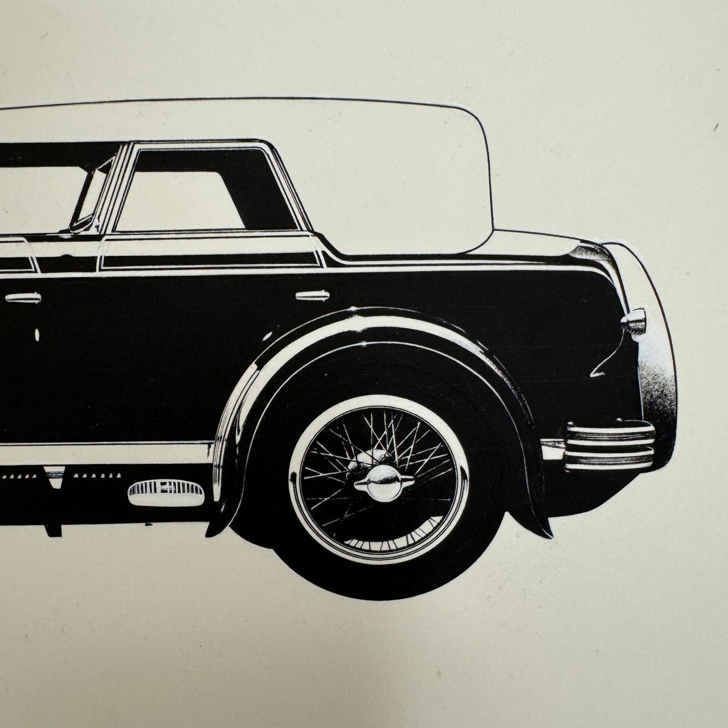 1928 Lorraine Cabriolet Car Illustration Art Drawing Hand Drawn Robert Preis