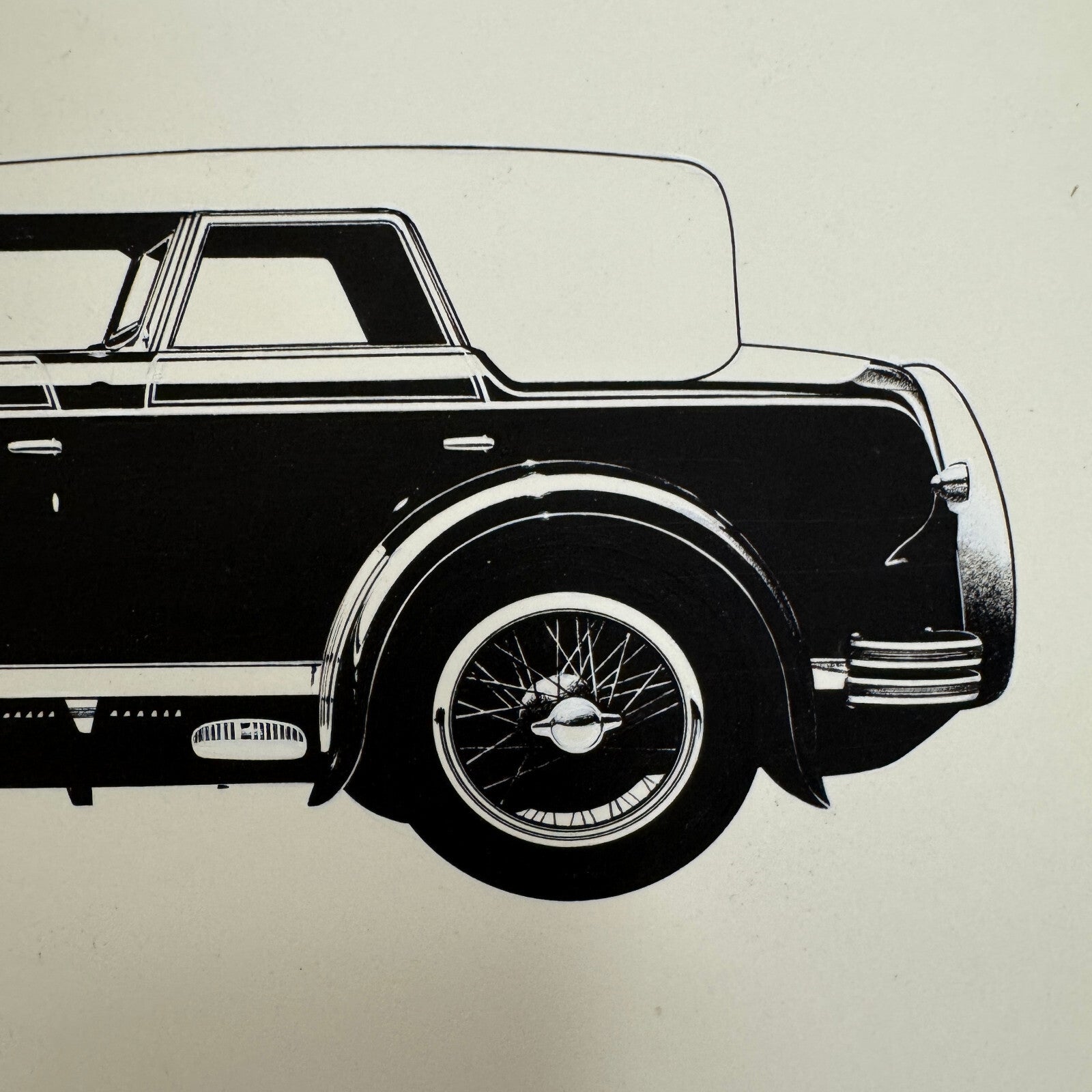 1928 Lorraine Cabriolet Car Illustration Art Drawing Hand Drawn Robert Preis