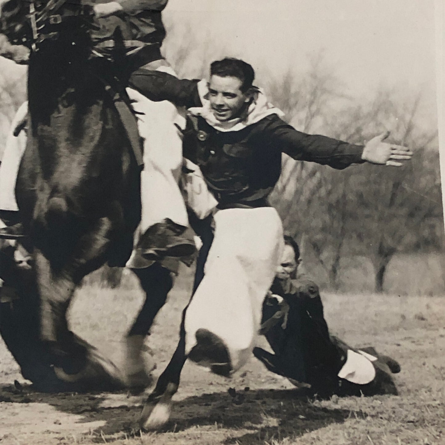 Press Photo Photograph Horse Stunt Show Cavalry 1932 Underwood & Underwood