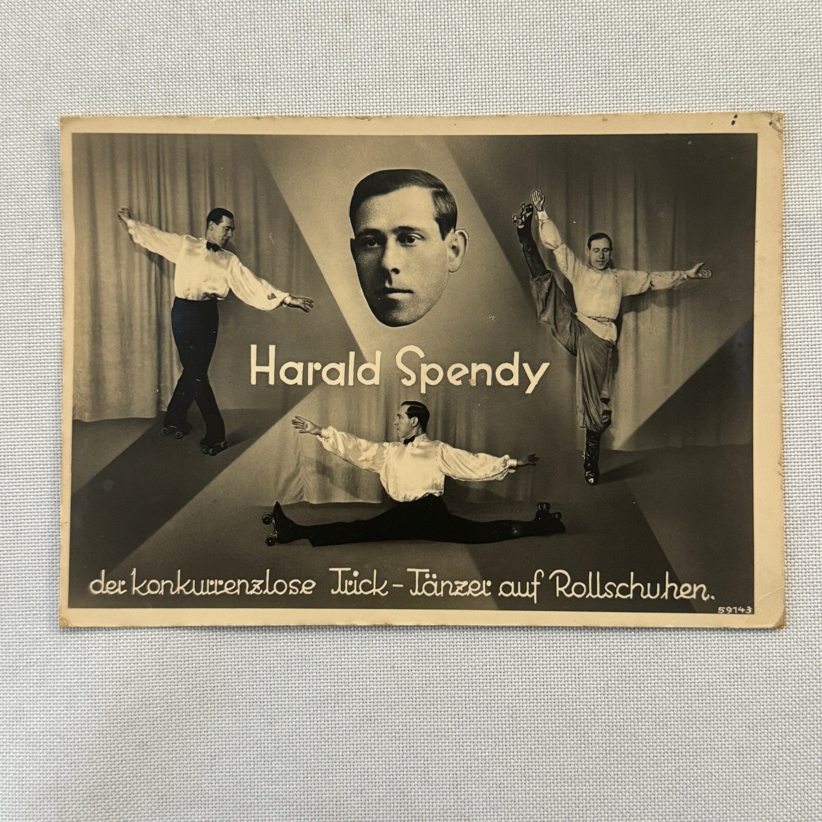 Vintage Roller Skating Skate Dancer Act Postcard Post Card Harald Spendy GERMAN