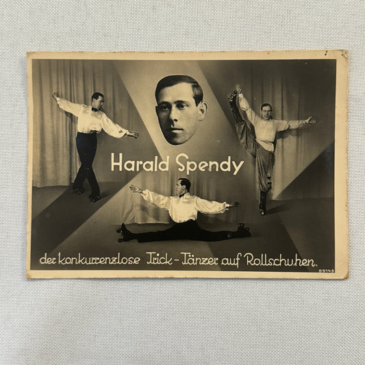 Vintage Roller Skating Skate Dancer Act Postcard Post Card Harald Spendy GERMAN