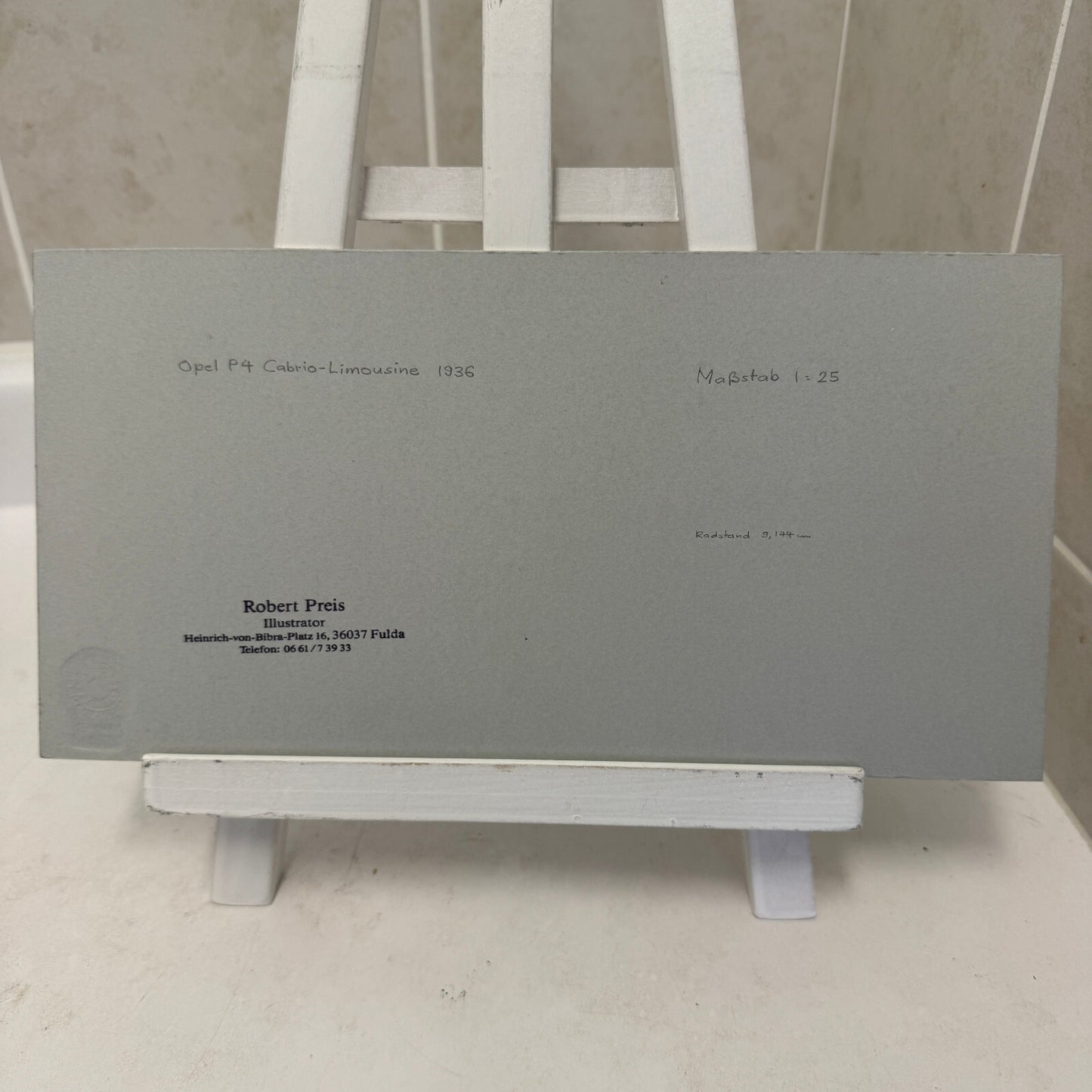 1936 Opel P4 Cabriolet Limousine Car Illustration Art Drawing Hand Drawn