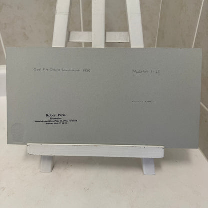 1936 Opel P4 Cabriolet Limousine Car Illustration Art Drawing Hand Drawn