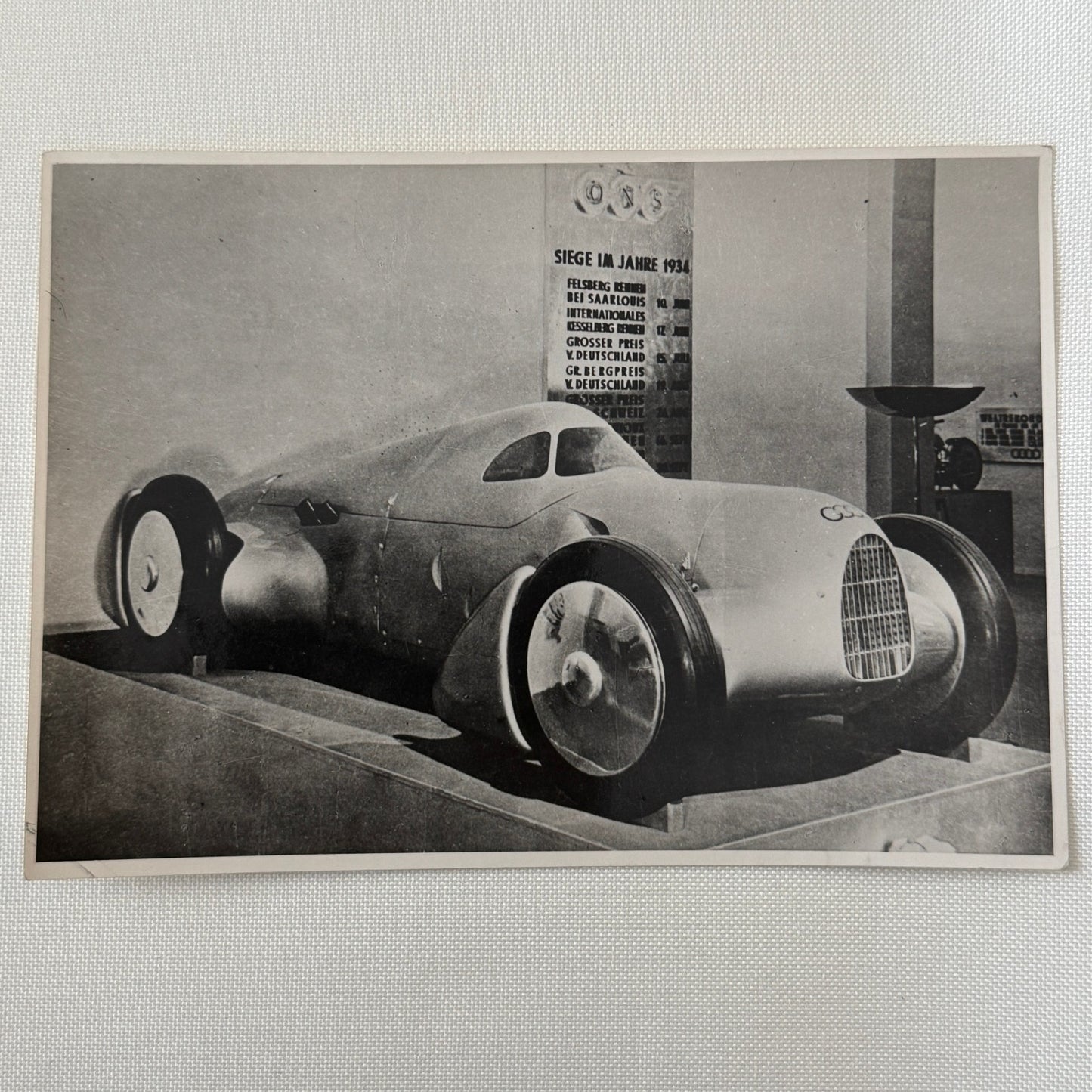 Vintage 1934 Auto Union Audi Porsche Racing Car Photo Photograph Print