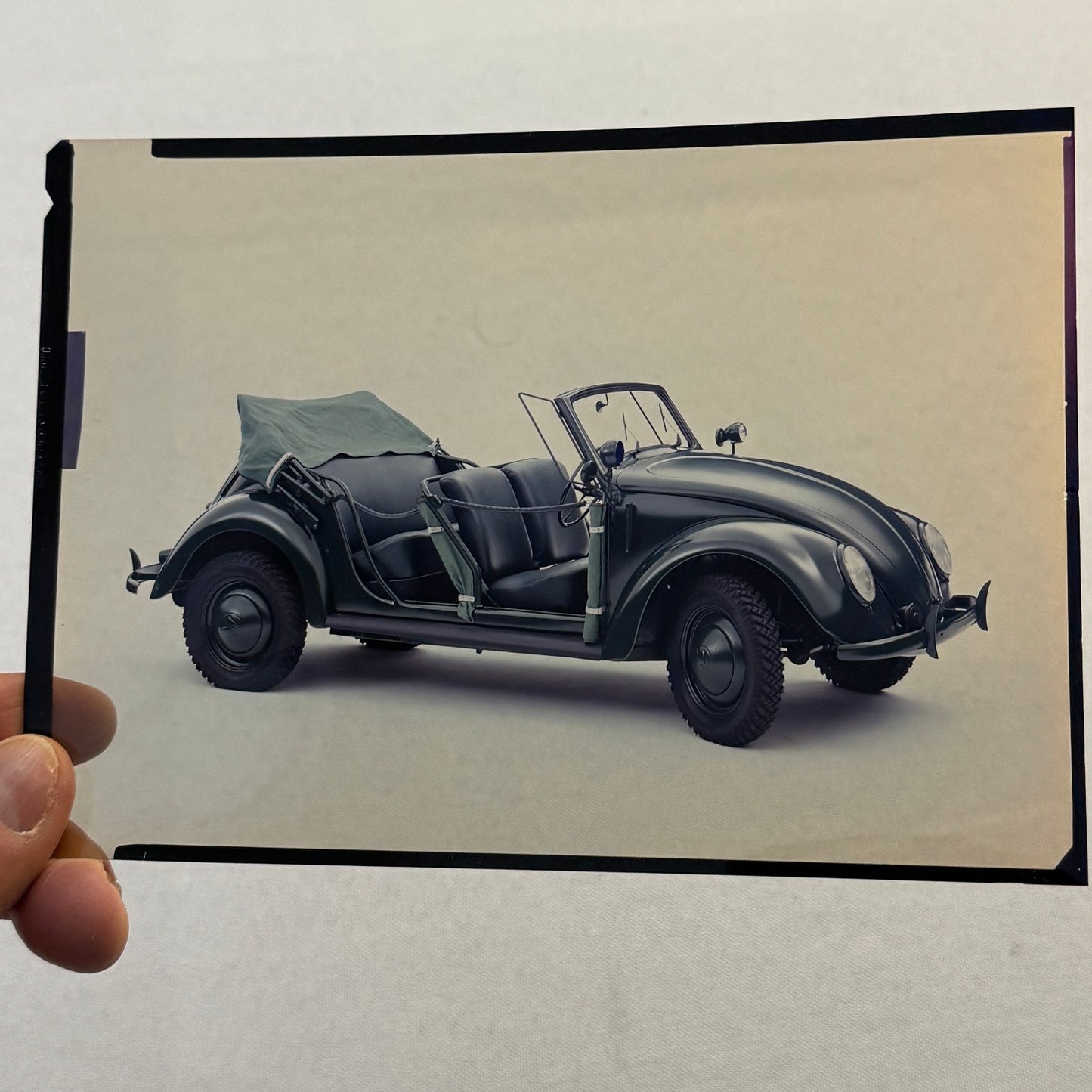 Vintage Volkswagen VW Beetle Convertible Bug Film Transparency Photo