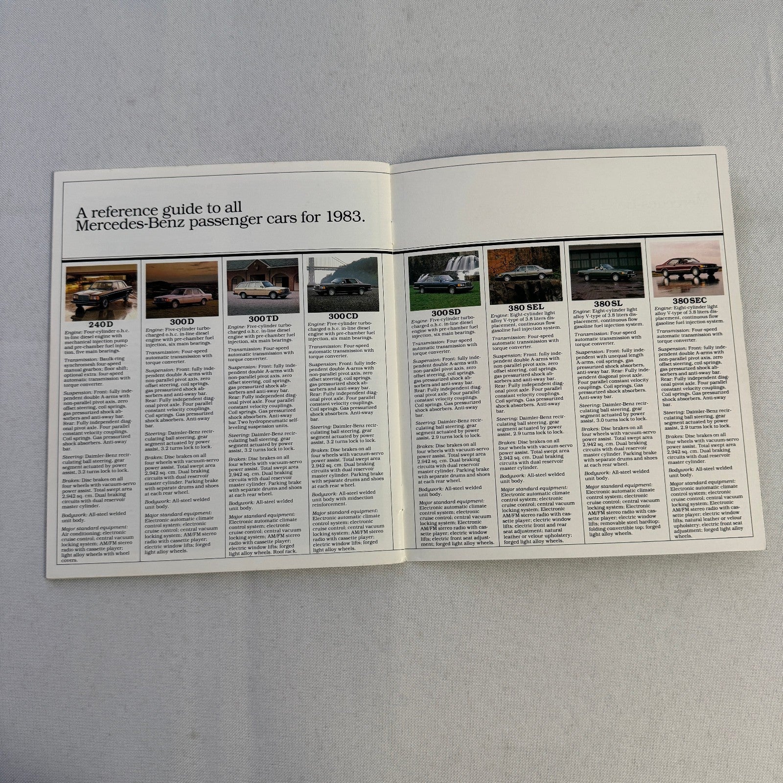 1983 Mercedes Benz Brochure Catalog 300D 380 SEC 380 SL 380 SEL 300SD 300CD TD