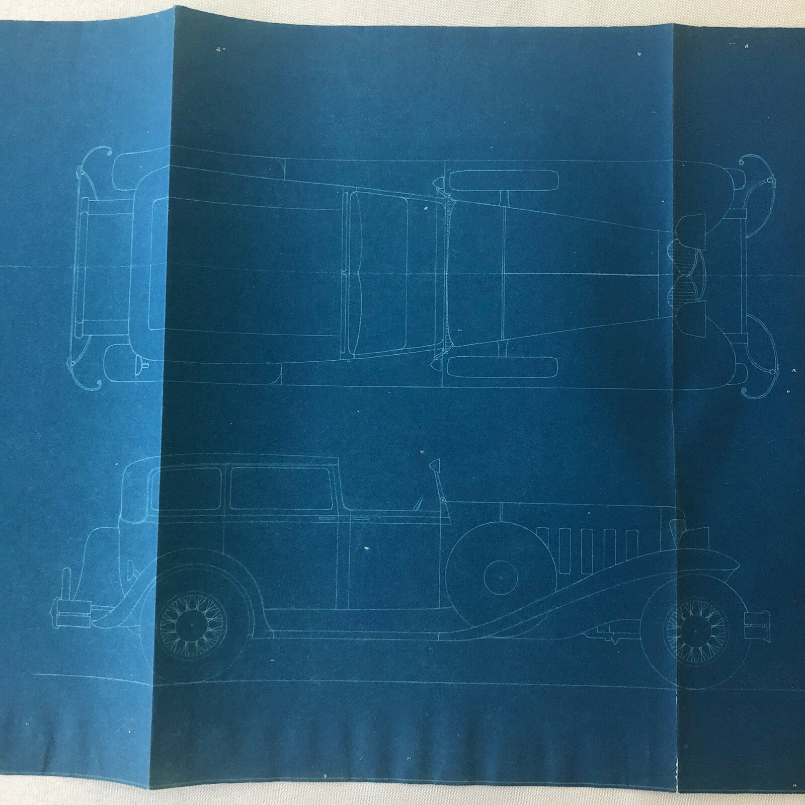 1929 Coachbuilder Car Design Blueprint Rendering Blue Print Limousine Body Style