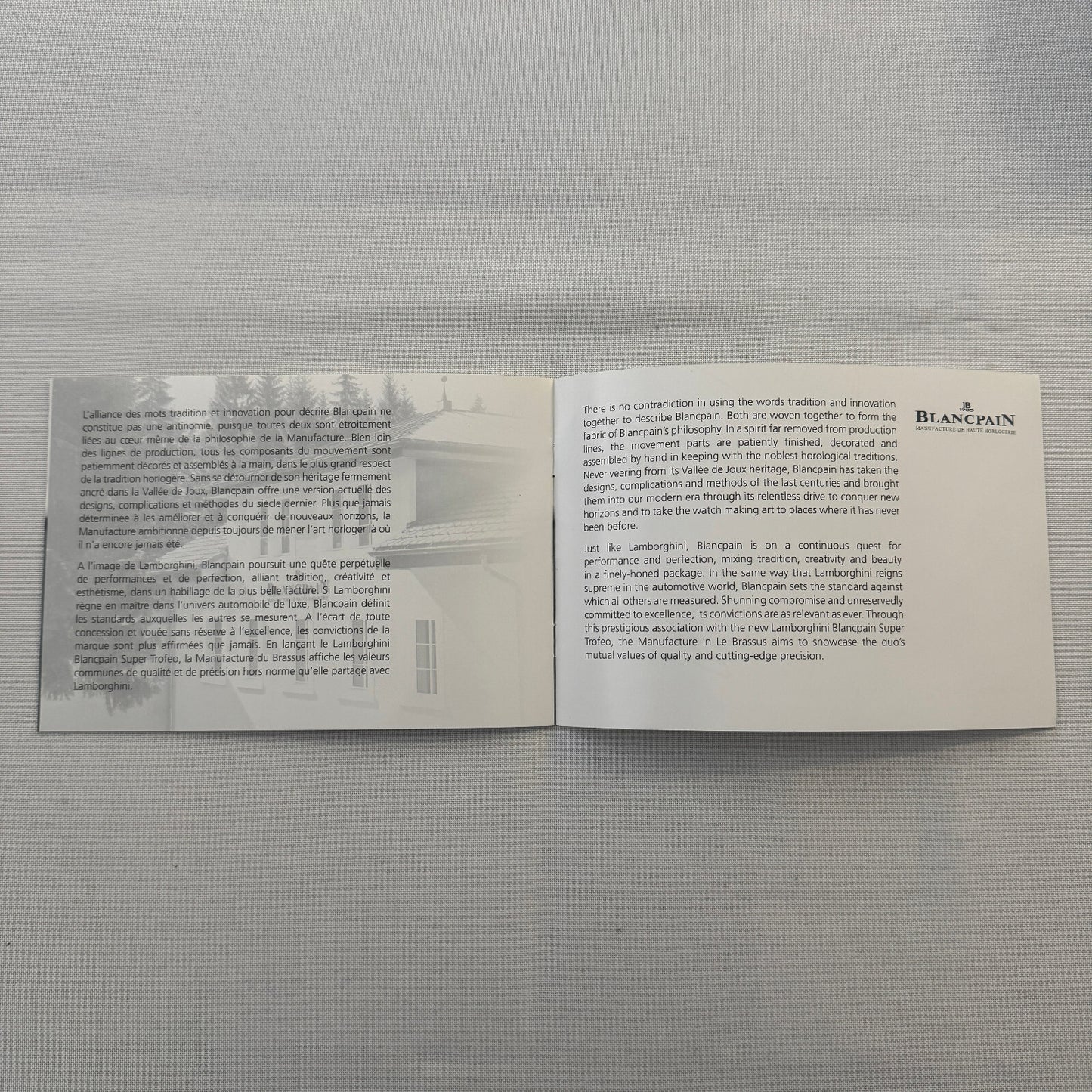 Lamborghini Blancpain Watch Super Trofeo Supercar Sales Brochure Catalog