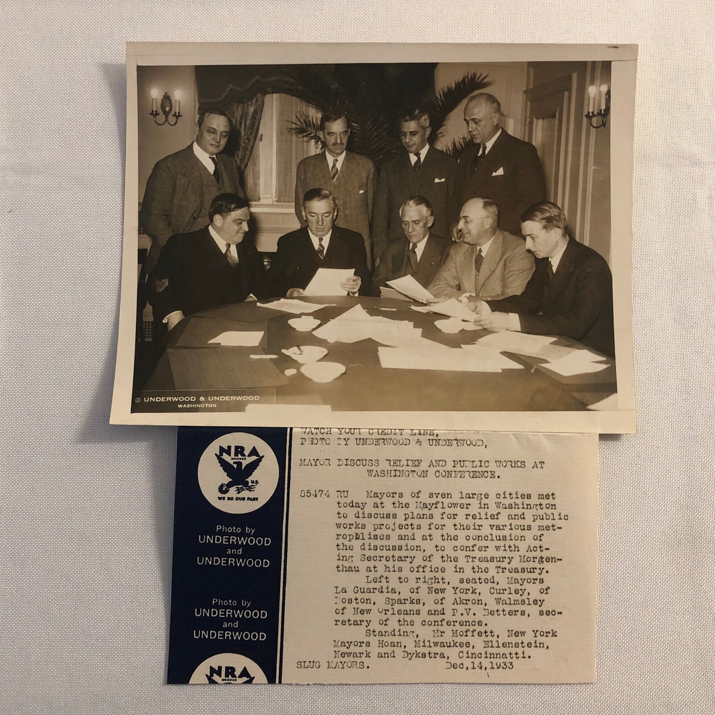 Press Photo Photograph Mayors Discuss Federal Relief Underwood & Underwood