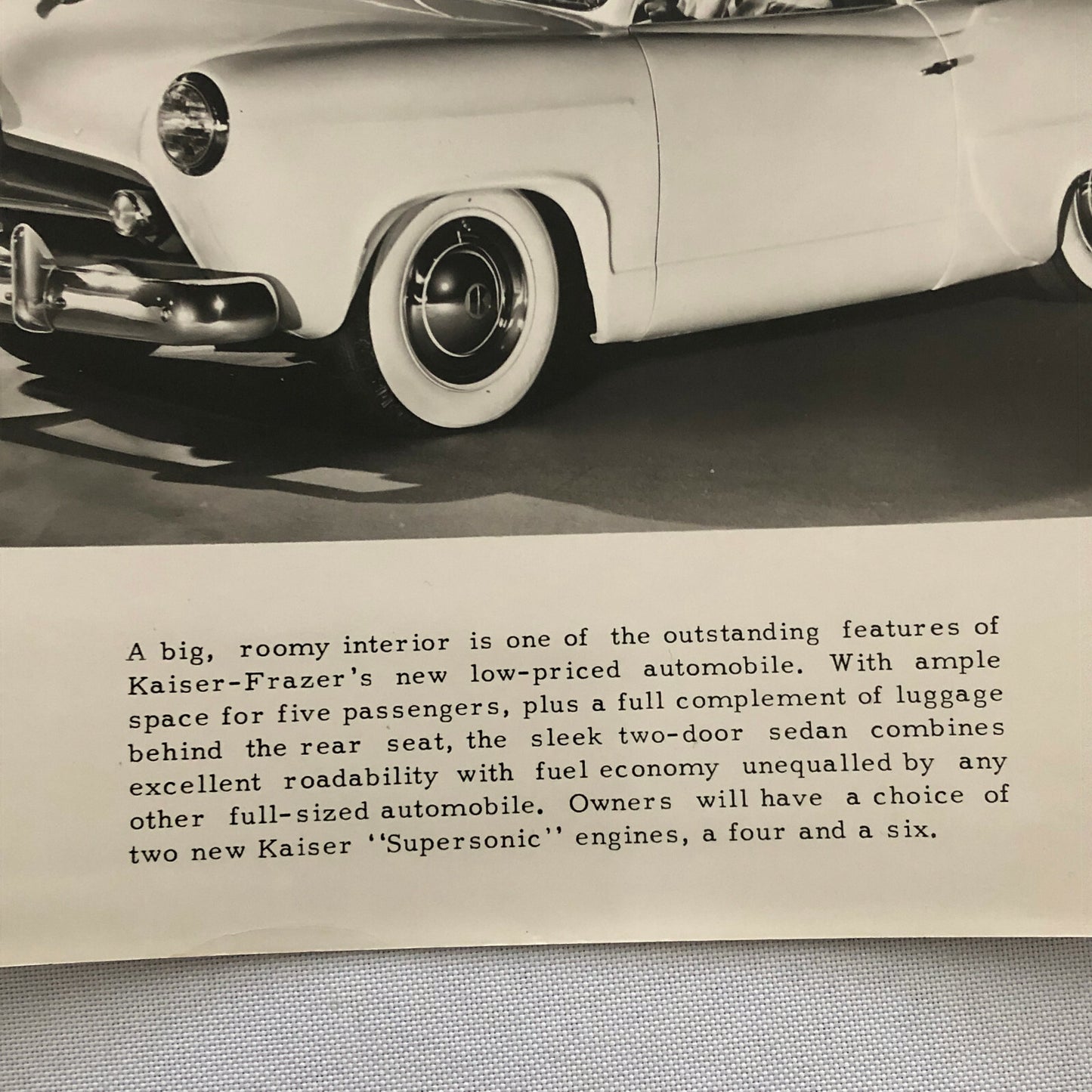 Vintage Kaiser Frazer Car Factory Press Photo Photograph Print 