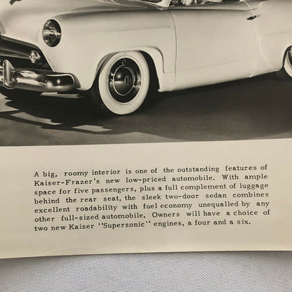 Vintage Kaiser Frazer Car Factory Press Photo Photograph Print 