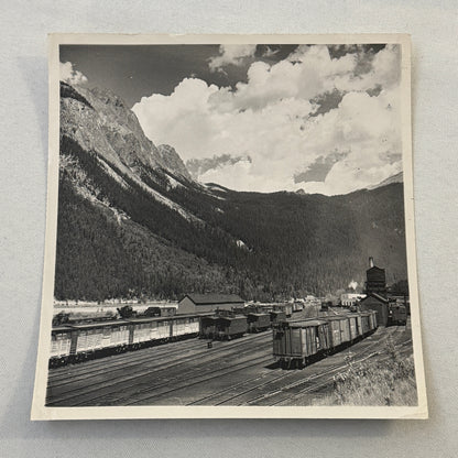 Vintage Train Railway Rail Photo Photograph CPR Yard Field British Columbia BC