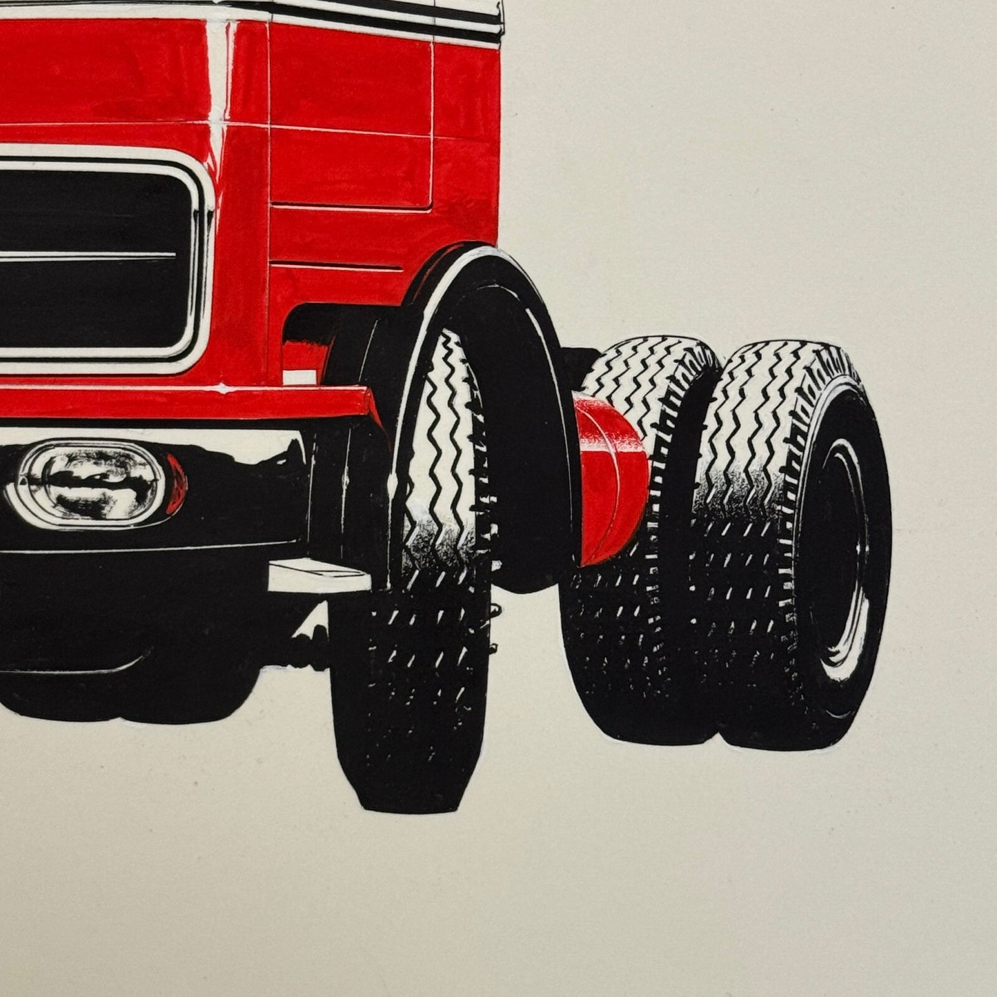 Mercedes Benz Truck Illustration Art Drawing Hand Drawn Robert Preis Vintage