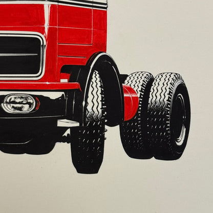 Mercedes Benz Truck Illustration Art Drawing Hand Drawn Robert Preis Vintage