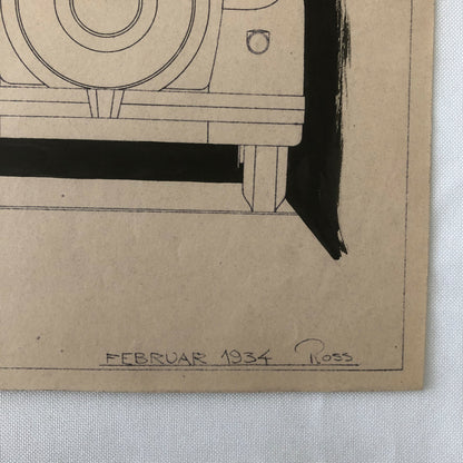 1934 Coachbuilder Car Design Blueprint Rendering Blue Print Coupe 